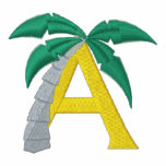 Letter A Palm Tree Monogram Embroidered Shirt embroidered shirts
