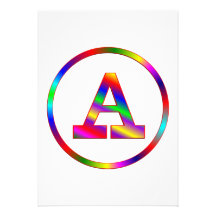 Letter A Rainbow Personalized Invitations