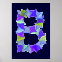 Letter B, Blue seaglass mosaic squares