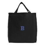 Letter B Embroidered Tote Bag