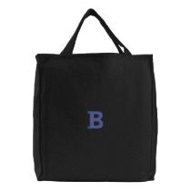 Letter B Embroidered Tote Bag