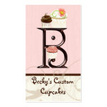 Letter B Monogram Dessert Bakery Business Cards
