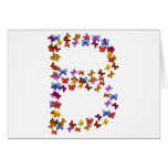 Letter B of colourful butterfly graphics cards