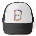 Letter B of colourful butterfly graphics hats