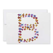 Letter B of colourful butterfly graphics