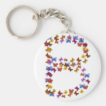Letter B of colourful butterfly graphics Key Chains