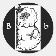 LETTER B ROUND STICKERS