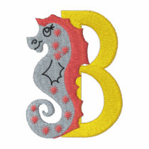 Letter B Seahorse Monogram Embroidered Shirt