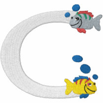 Letter C Fish Monogram Embroidered Shirt
