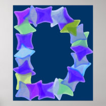 Letter D, Blue seaglass mosaic squares
