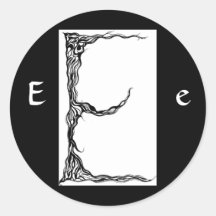 LETTER E ROUND STICKERS