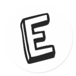 Letter E stickers
