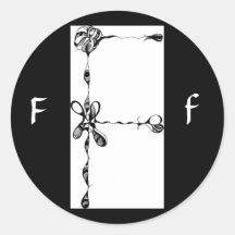 LETTER F ROUND STICKER