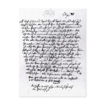 Letter from Mozart to his Father, 5th April Post Card