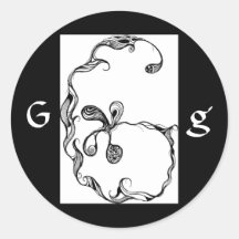 LETTER G ROUND STICKER