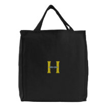 Letter H Flip Flops Monogram Embroidered Bag