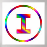Letter I Rainbow posters