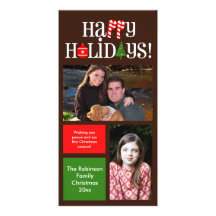 Letter Icons and Colour Blocks Holiday Photo Cards