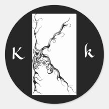 LETTER K ROUND STICKER