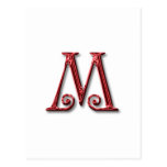 Letter M Monogram postcards