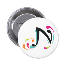 Letter N Pinback Buttons