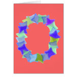 Letter O, Blue seaglass mosaic squares Greeting Card