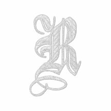 Letter R Fancy Monogram Embroidered Shirt