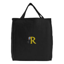 Letter R Kite Monogram Embroidered Bag