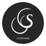 LETTER S TAIL MONOGRAM BLACK stickers