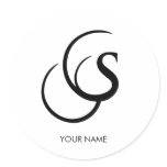 LETTER S TAIL MONOGRAM WHITE stickers