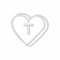 Letter T Heart Monogram Embroidered Shirt
