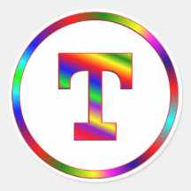 Letter T Rainbow Stickers