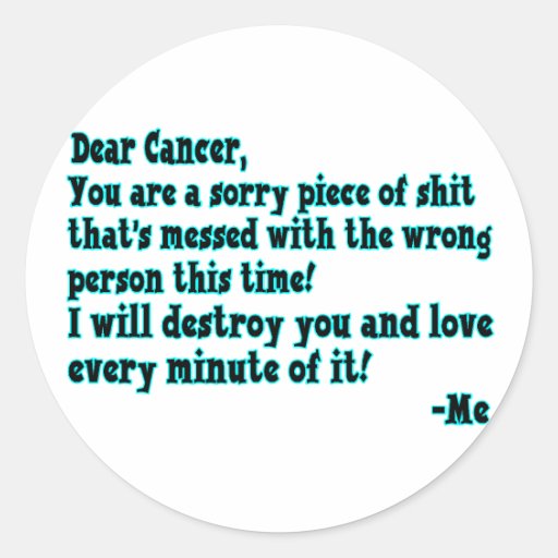 Letter To Cancer Stickers