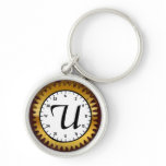 Letter U Premium Clockwork Keychain