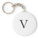 Letter V Monogram Keychain