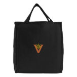 Letter V Sun Monogram Embroidered Bag
