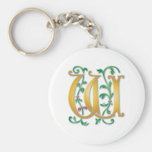 Letter W Monogram Keychain