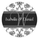 Letter W Monogram Seal Stickers