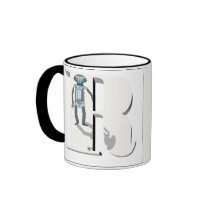 Letters - R - Robot Coffee Mug