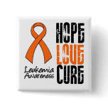Leukaemia Hope Love Cure Ribbon buttons