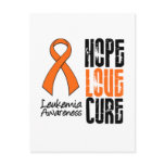 Leukaemia Hope Love Cure Ribbon postcards