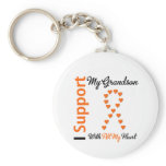 Leukaemia I Support My Grandson keychains
