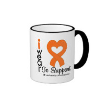 Leukaemia I Wear Orange Heart Ribbon Awareness Coffee Mugs