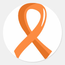 Leukaemia Orange Ribbon 3 Stickers