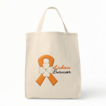 Leukaemia Survivor Flower Ribbon Tote Bags