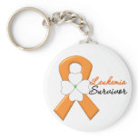 Leukaemia Survivor Flower Ribbon keychains