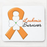 Leukaemia Survivor Flower Ribbon mousepads