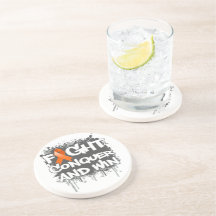 Leukemia Fight Conquer and Win Beverage Coaster