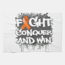 Leukemia Fight Conquer and Win Hand Towel