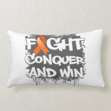 Leukemia Fight Conquer and Win Pillow